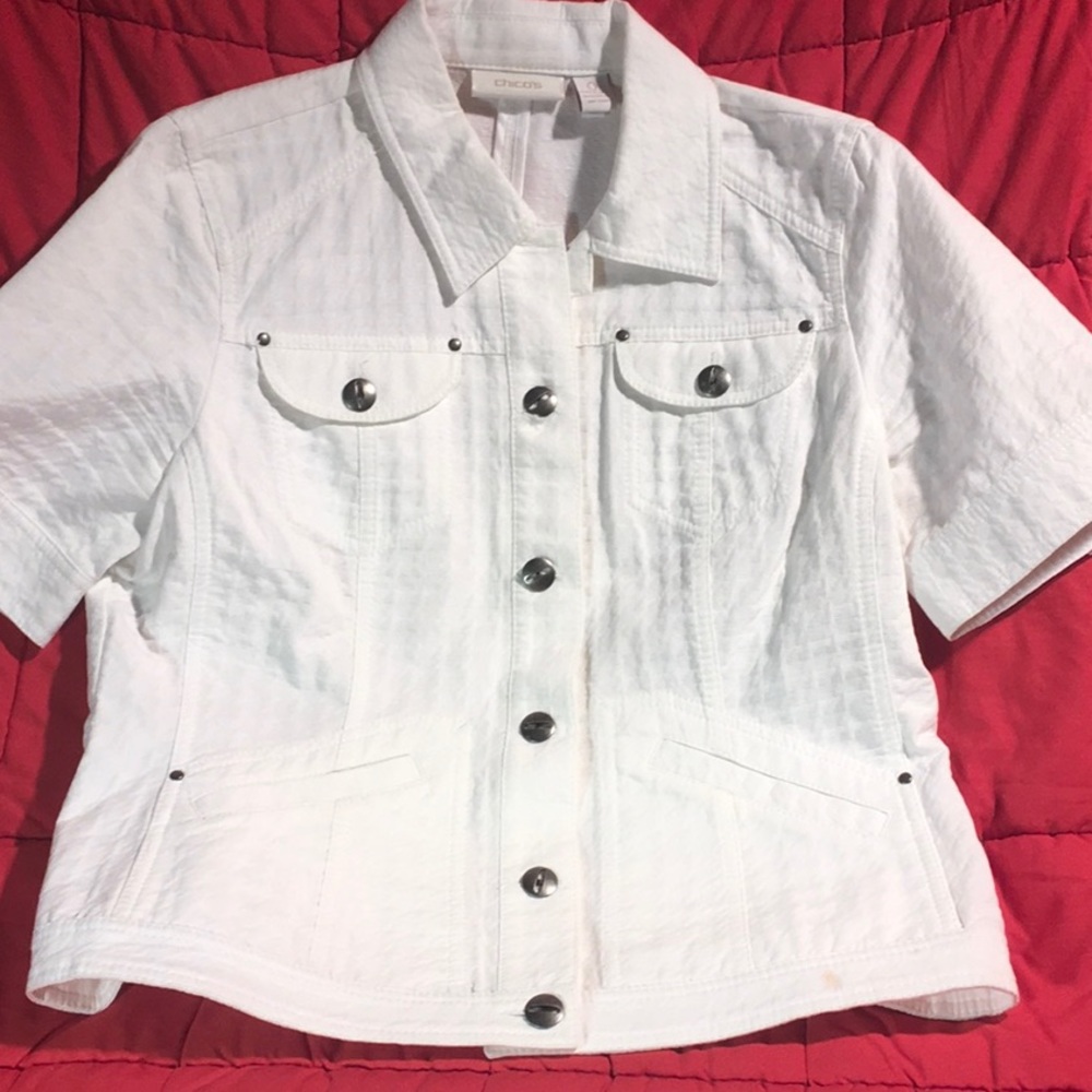 Chico’s Bright White Denim Jacket
